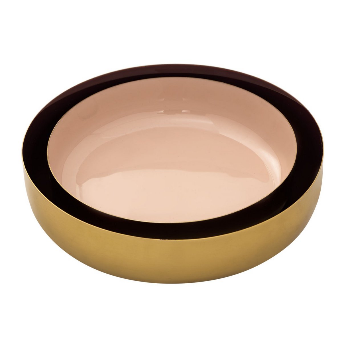 Sierschaal, set van 2, rond, ø 22/18 cm Glam snackschaal, hoogwaardig metaal, binnenzijde goud en email