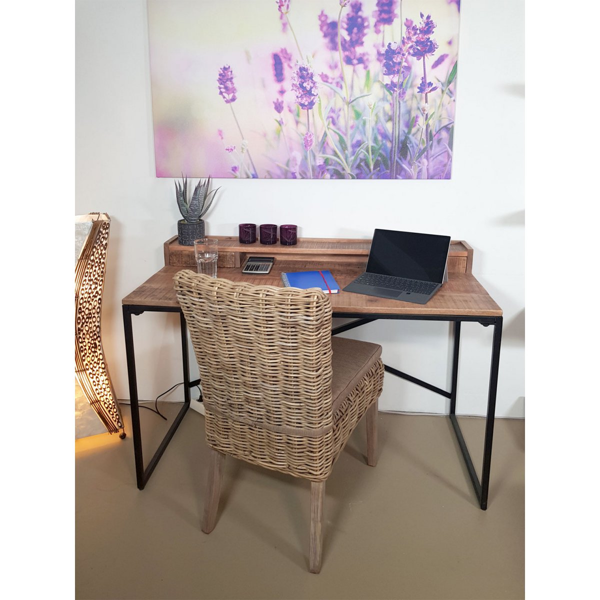 Bureau computer tabel 120x88x55cm Liverpool metalen frame zwart