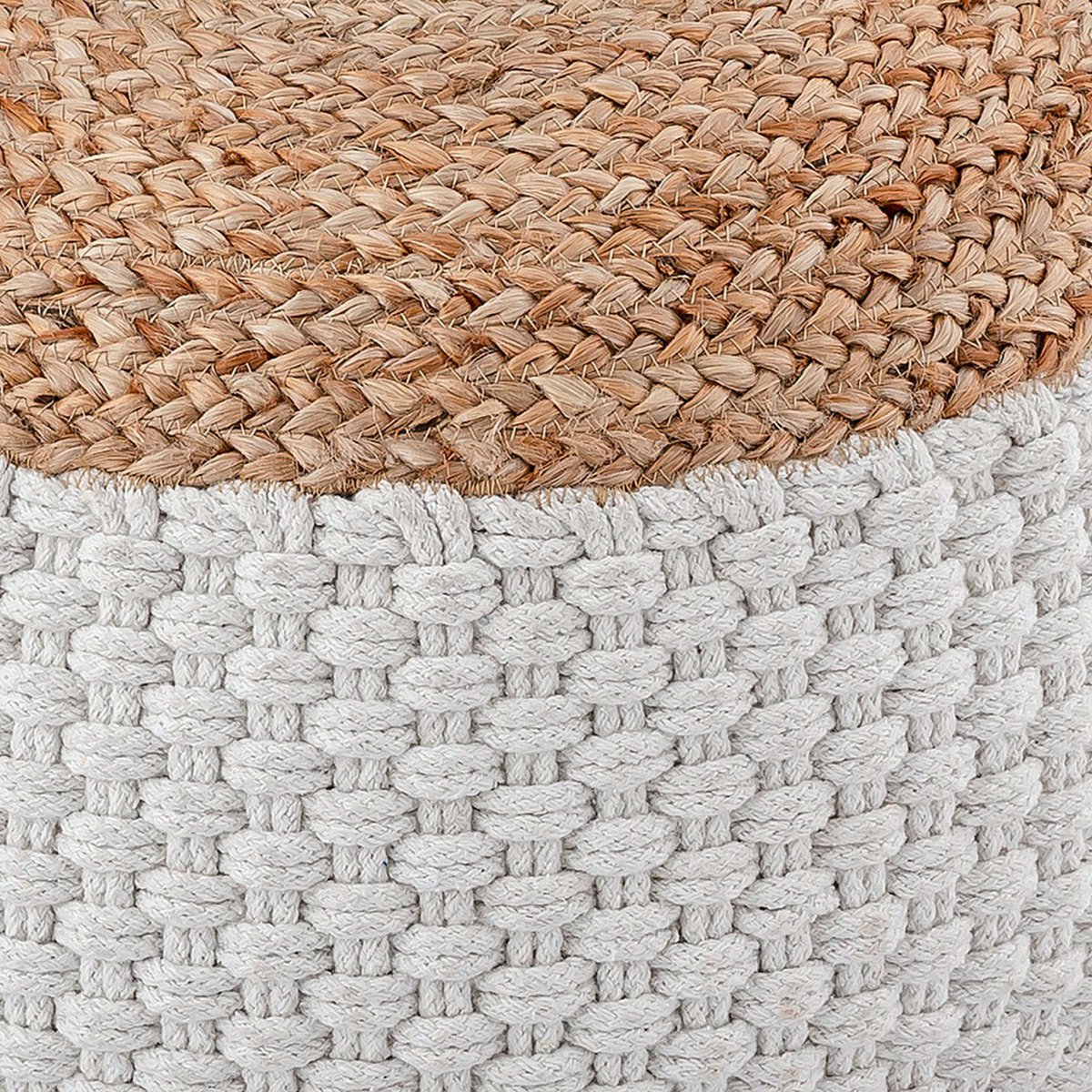 Poef jute poef ca. 50x50 cm decoratieve kruk natuurlijke jute poef poef vloerkussen poef
