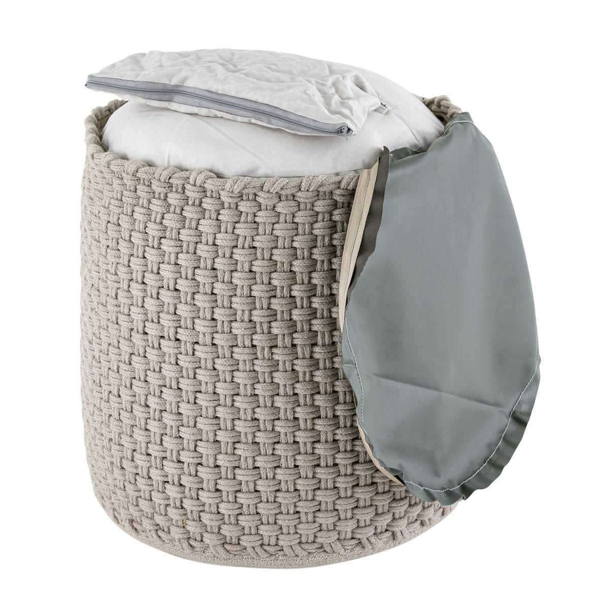 Krukken merino pouf outdoor Ø40 h45 cm stoel pouf kan worden vervuld