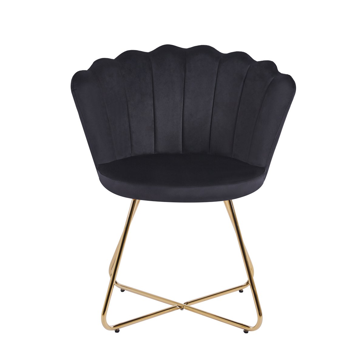 Velvet kuipstoelen set van 2 zwart
