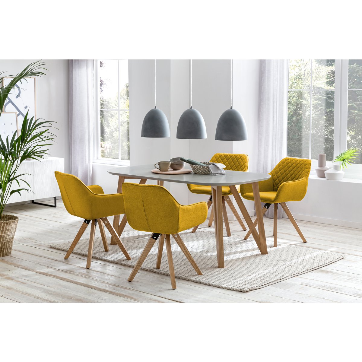 Eettafel 200x100x76 cm grijs eiken