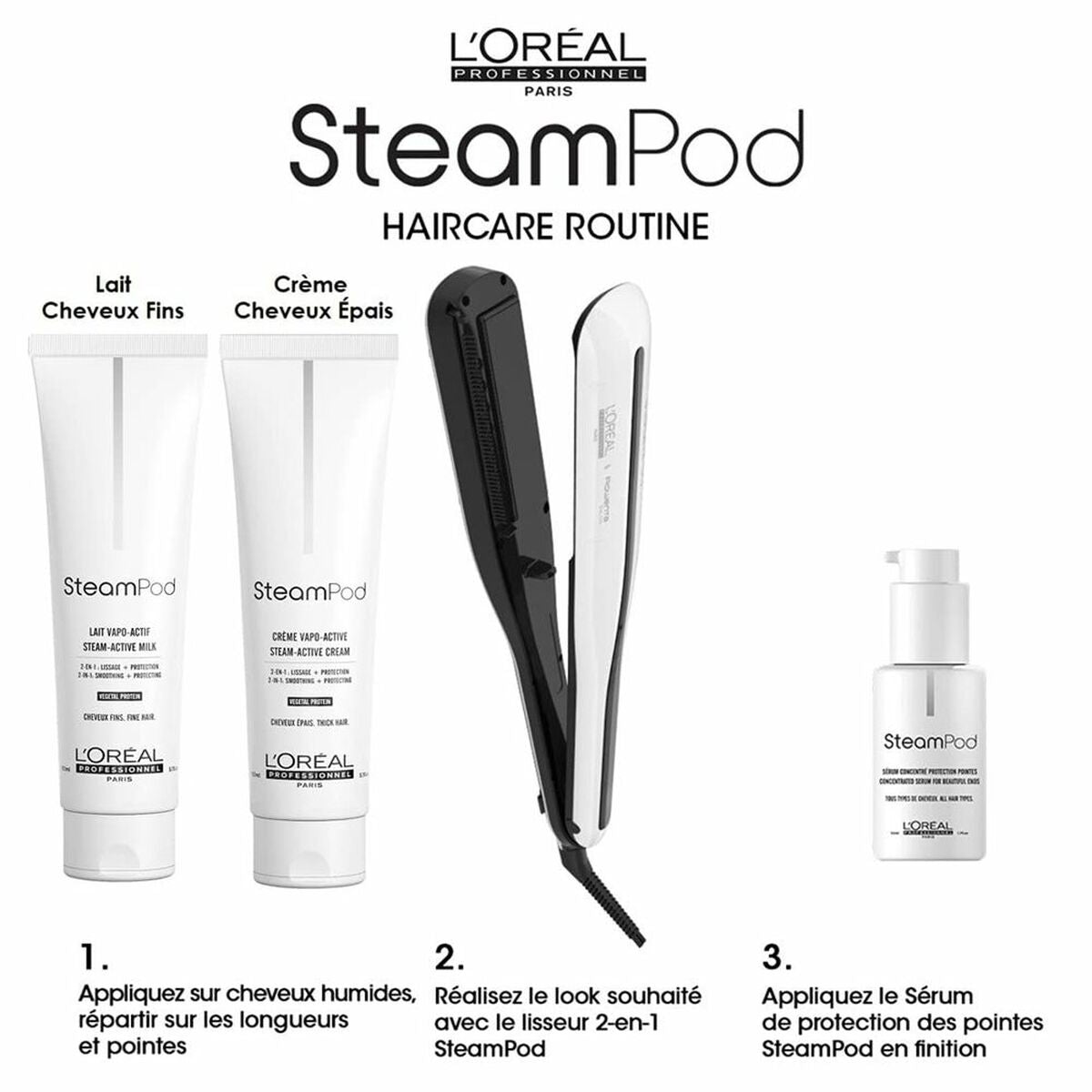 Stijltang L'Oréal Paris E3141800 Wit/Zwart 2 in 1 Wit