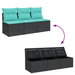 | Tuinbank | met kussen met opslag Zwart 165 x 62 x 69 cm Poly riet