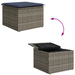 Tuinkruk met kussen 55x55x37 cm poly rattan grijs