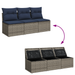 | Tuinbank | met kussen met opslag Grijs 165 x 62 x 69 cm Poly riet