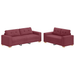 Bankstel 2 pcs Wijnrood Stof