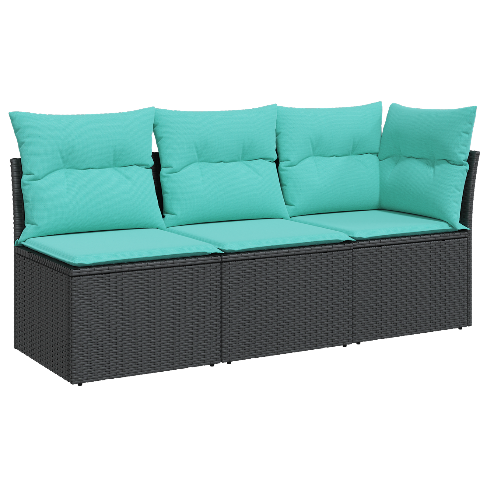 | Tuinbank | met kussen met opslag Zwart 172 x 62 x 69 cm Poly riet