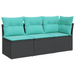 | Tuinbank | met kussen met opslag Zwart 172 x 62 x 69 cm Poly riet