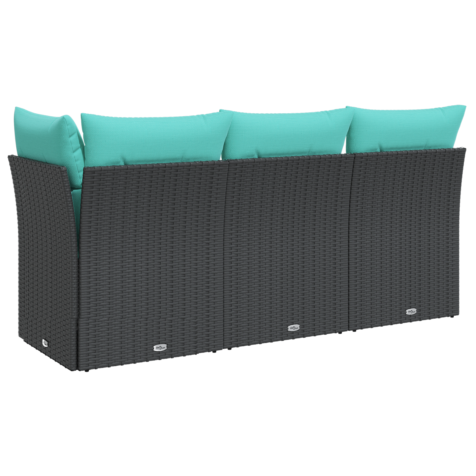| Tuinbank | met kussen met opslag Zwart 172 x 62 x 69 cm Poly riet