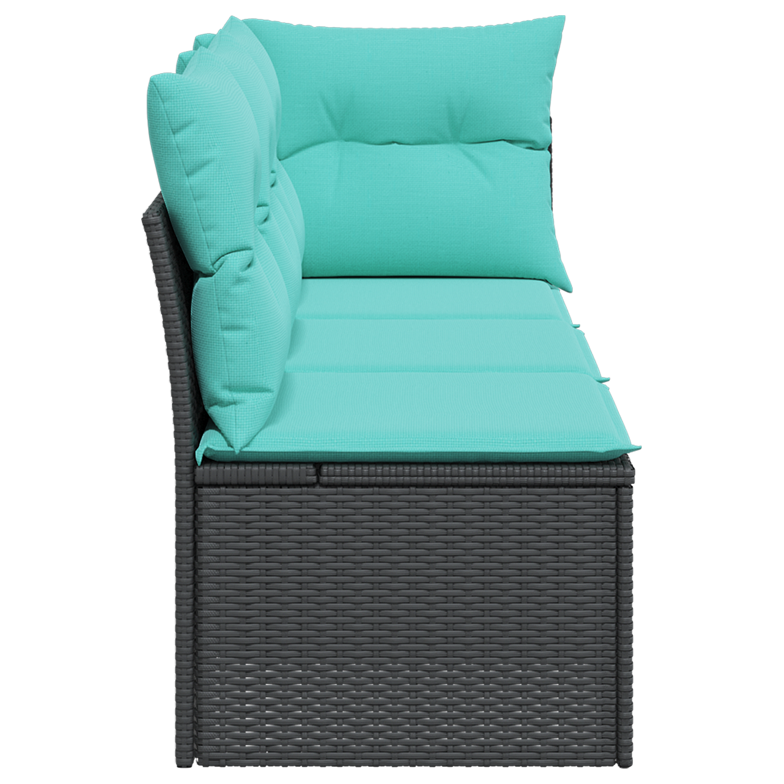 | Tuinbank | met kussen met opslag Zwart 172 x 62 x 69 cm Poly riet