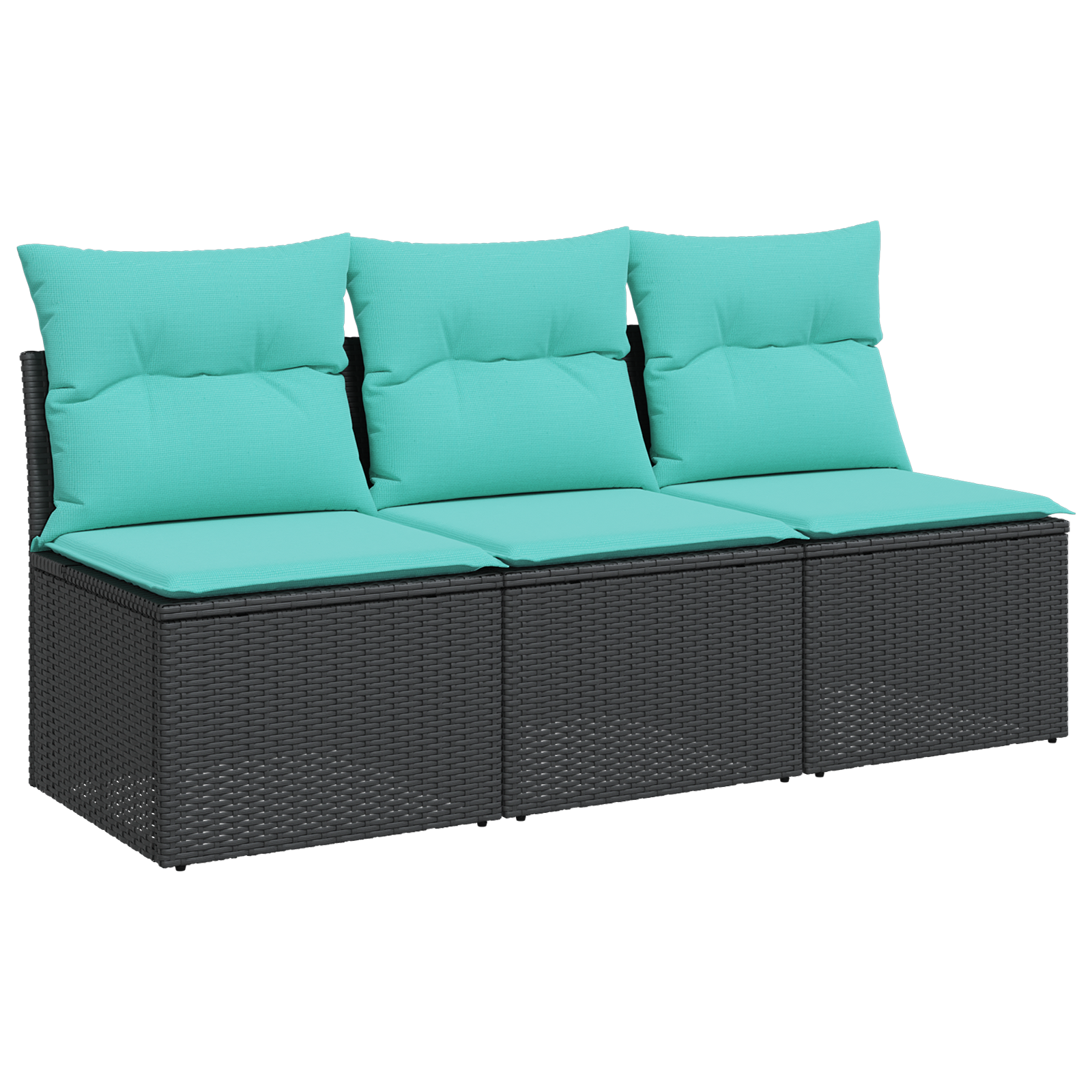 | Tuinbank | met kussen met opslag Zwart 165 x 62 x 69 cm Poly riet
