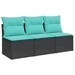| Tuinbank | met kussen met opslag Zwart 165 x 62 x 69 cm Poly riet