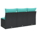 | Tuinbank | met kussen met opslag Zwart 165 x 62 x 69 cm Poly riet