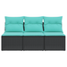 | Tuinbank | met kussen met opslag Zwart 165 x 62 x 69 cm Poly riet