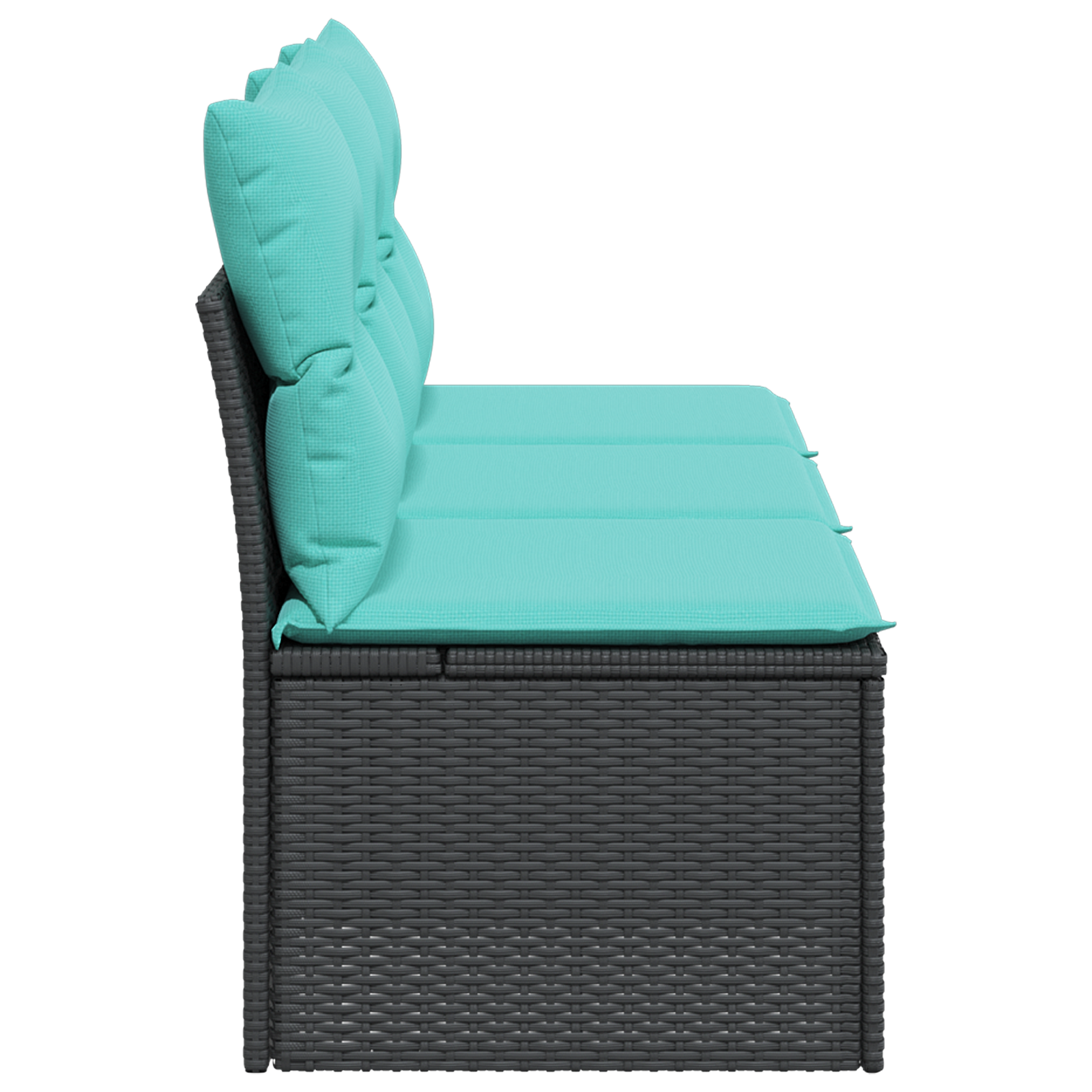 | Tuinbank | met kussen met opslag Zwart 165 x 62 x 69 cm Poly riet