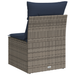 | Tuinbank | met kussen Grijs 55 x 62 x 69 cm poly rattan