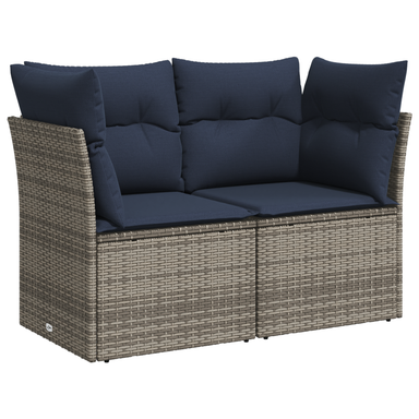 | Tuinbank | met kussen Grijs 124 x 62 x 69 cm poly rattan