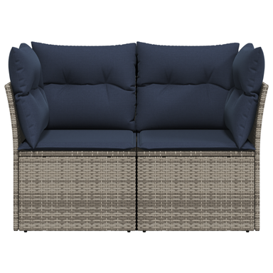 | Tuinbank | met kussen Grijs 124 x 62 x 69 cm poly rattan