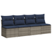 | Tuinbank | met kussen Grijs 227 x 62 x 69 cm poly rattan