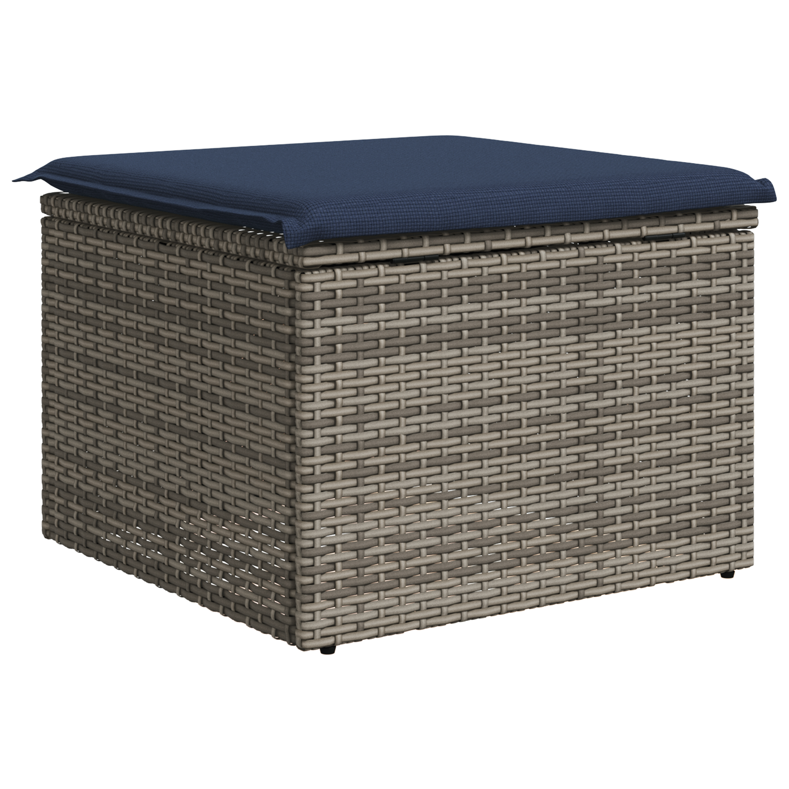 Tuinkruk met kussen 55x55x37 cm poly rattan grijs