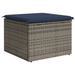 Tuinkruk met kussen 55x55x37 cm poly rattan grijs