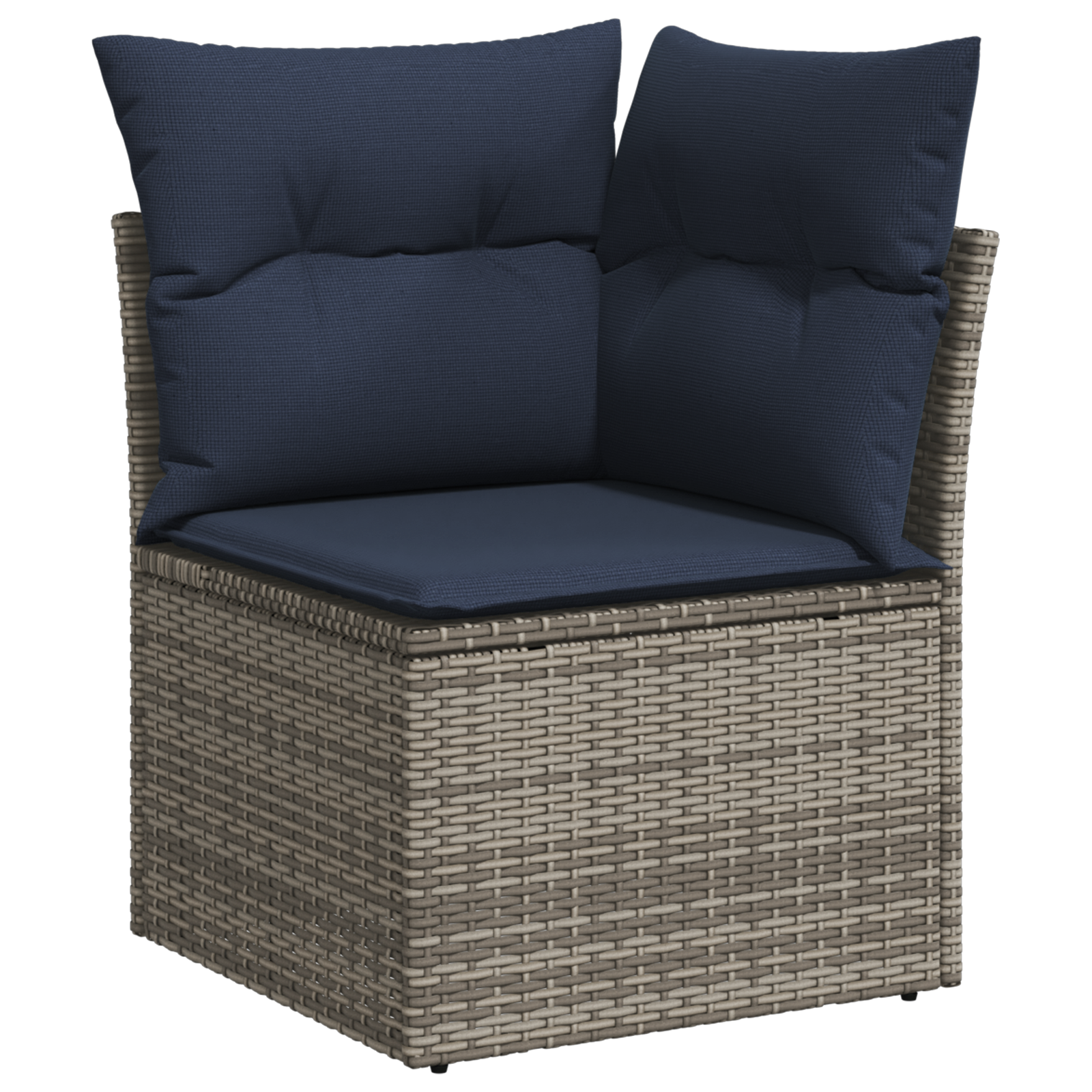 | Tuinbank | met kussen met opslag Grijs 62 x 62 x 69 cm Poly riet