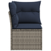 | Tuinbank | met kussen met opslag Grijs 62 x 62 x 69 cm Poly riet