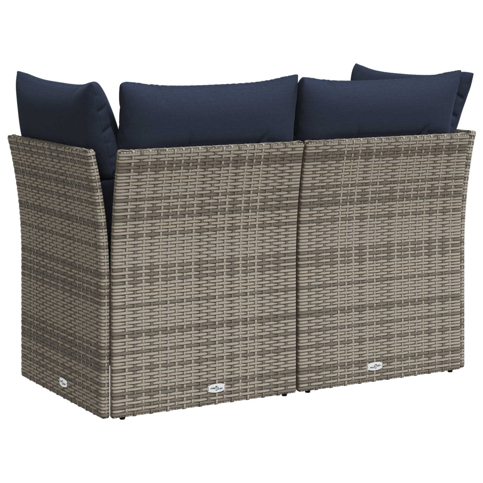 | Tuinbank | met kussen met opslag Grijs 124 x 62 x 69 cm Poly riet