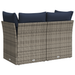 | Tuinbank | met kussen met opslag Grijs 124 x 62 x 69 cm Poly riet