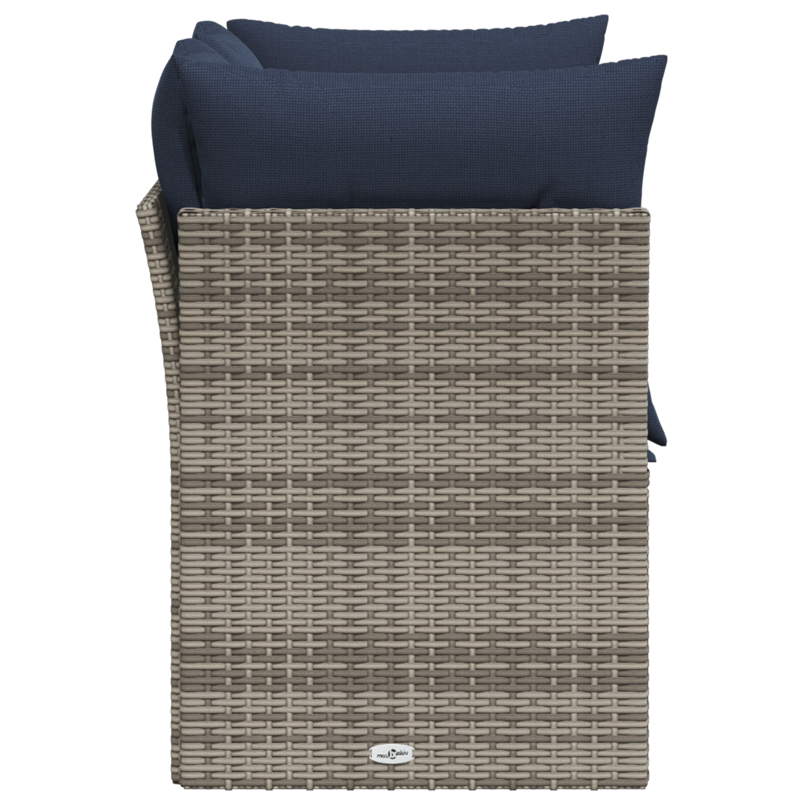 | Tuinbank | met kussen met opslag Grijs 124 x 62 x 69 cm Poly riet