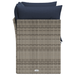 | Tuinbank | met kussen met opslag Grijs 124 x 62 x 69 cm Poly riet
