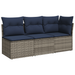 | Tuinbank | met kussen met opslag Grijs 172 x 62 x 69 cm Poly riet