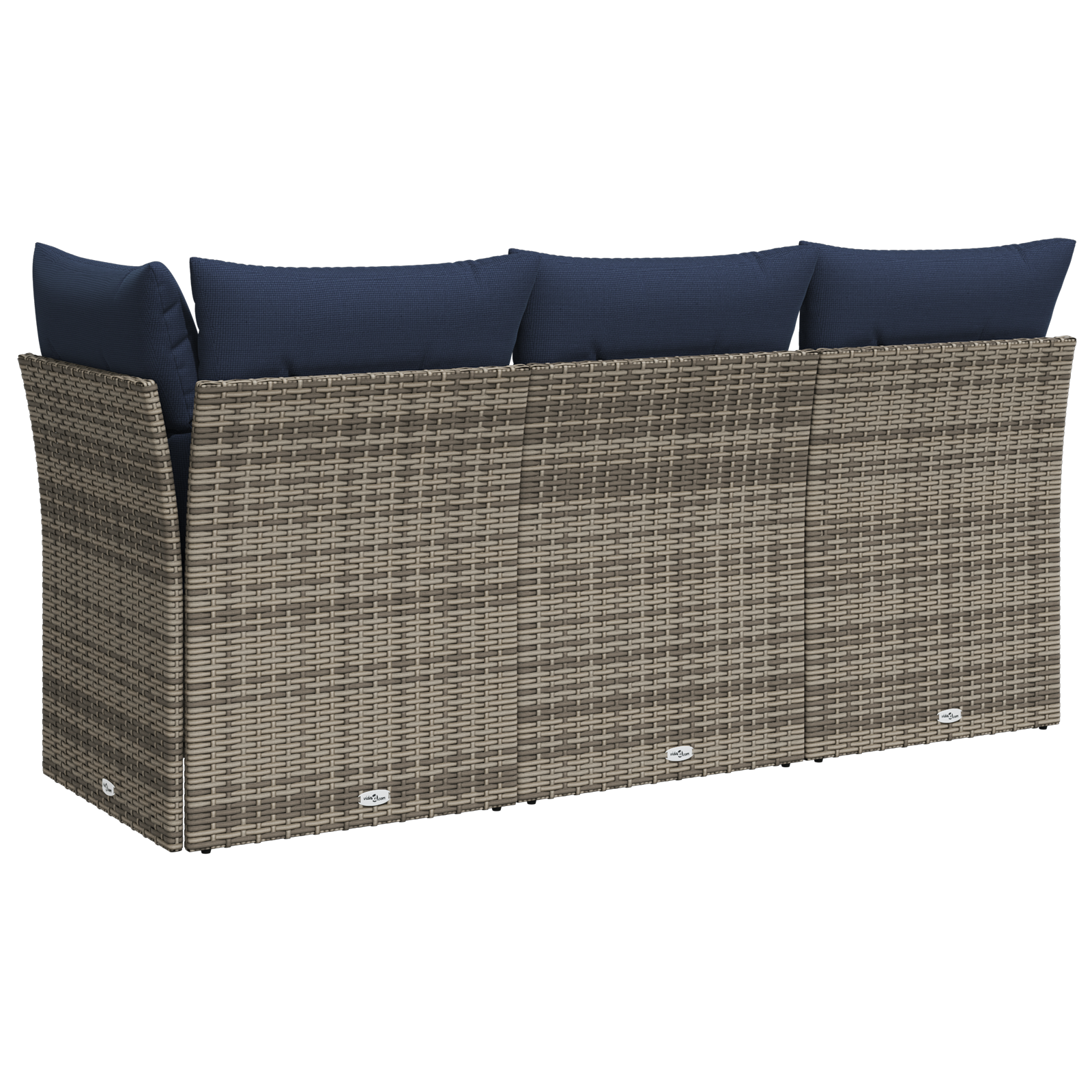 | Tuinbank | met kussen met opslag Grijs 172 x 62 x 69 cm Poly riet