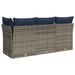 | Tuinbank | met kussen met opslag Grijs 172 x 62 x 69 cm Poly riet