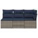 | Tuinbank | met kussen met opslag Grijs 172 x 62 x 69 cm Poly riet
