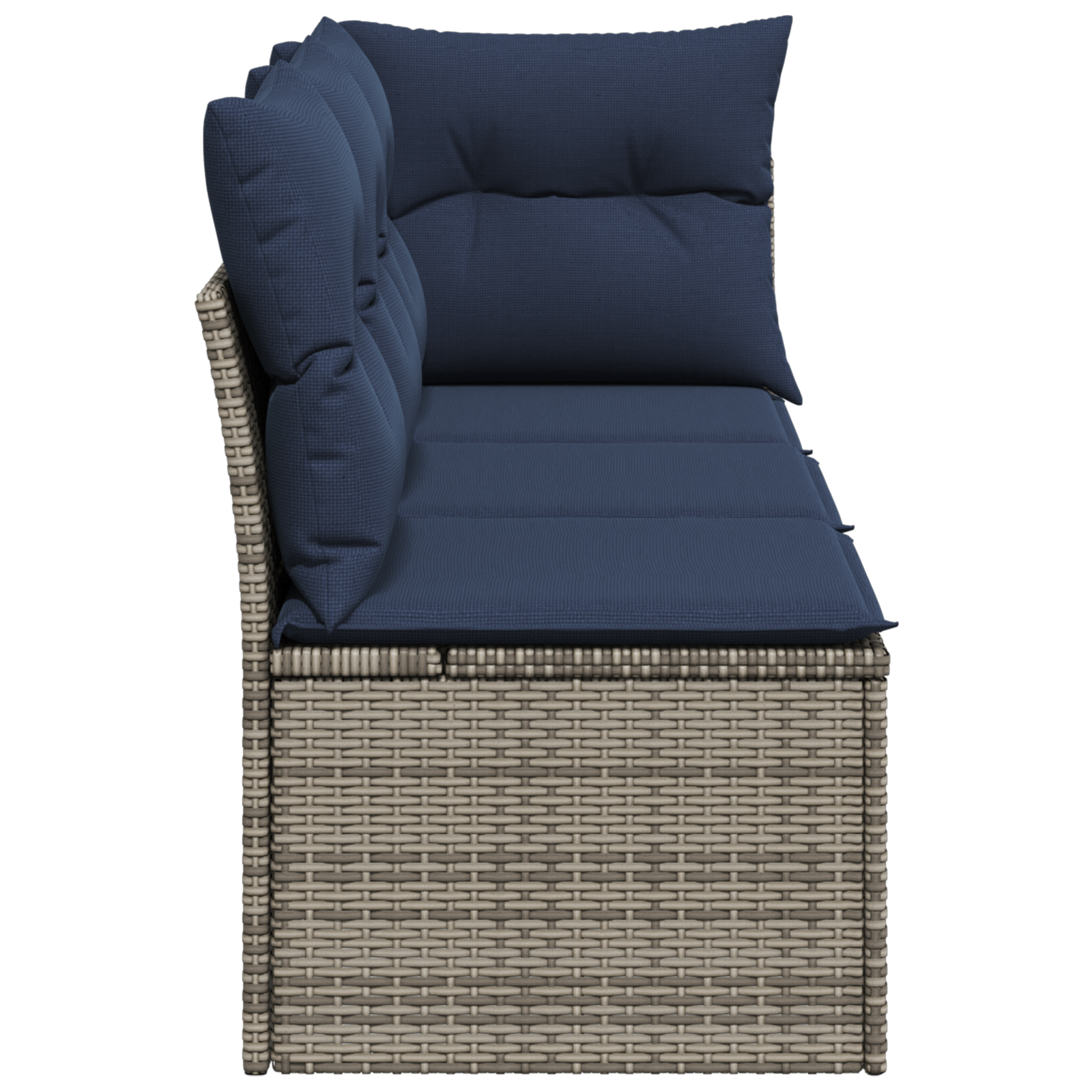 | Tuinbank | met kussen met opslag Grijs 172 x 62 x 69 cm Poly riet
