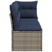 | Tuinbank | met kussen met opslag Grijs 172 x 62 x 69 cm Poly riet