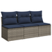 | Tuinbank | met kussen met opslag Grijs 165 x 62 x 69 cm Poly riet