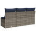 | Tuinbank | met kussen met opslag Grijs 165 x 62 x 69 cm Poly riet