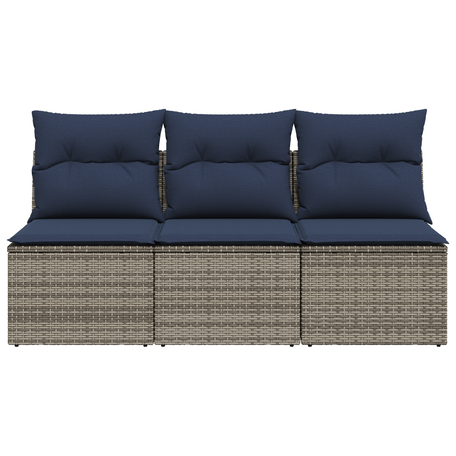 | Tuinbank | met kussen met opslag Grijs 165 x 62 x 69 cm Poly riet