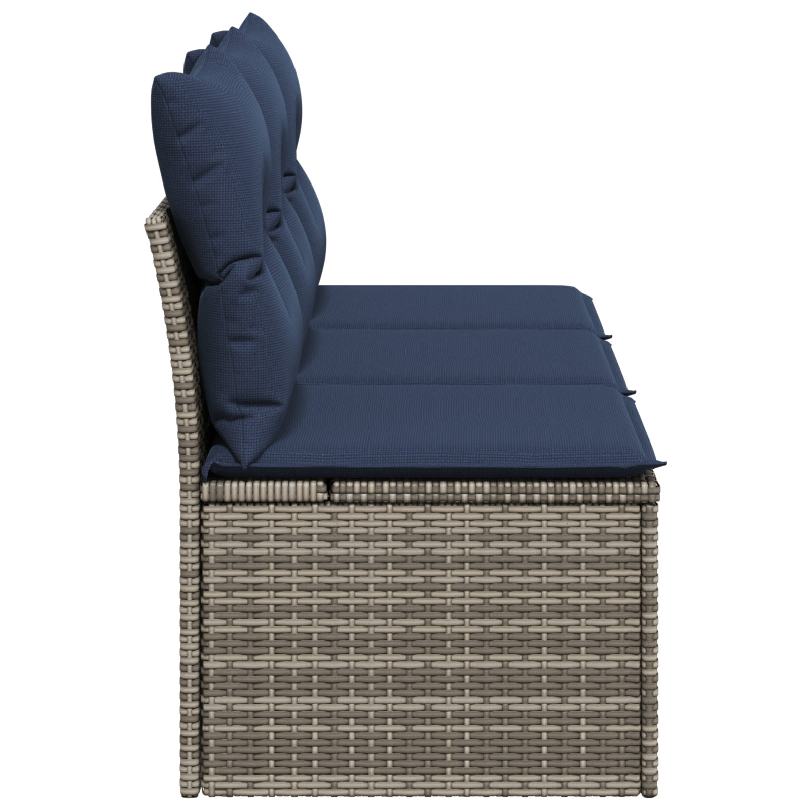 | Tuinbank | met kussen met opslag Grijs 165 x 62 x 69 cm Poly riet