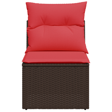 | Tuin Sofa | met kussen Bruin 55 x 62 x 69 cm poly rattan