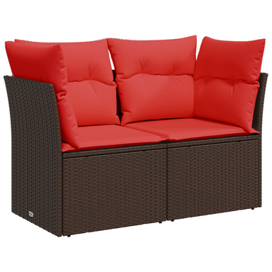 | Tuin Sofa | met kussen Bruin 124 x 62 x 69 cm poly rattan