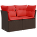 | Tuin Sofa | met kussen Bruin 124 x 62 x 69 cm poly rattan