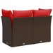 | Tuin Sofa | met kussen Bruin 124 x 62 x 69 cm poly rattan