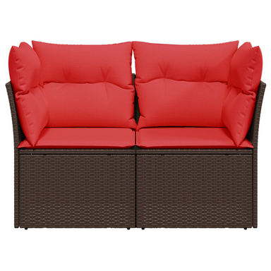 | Tuin Sofa | met kussen Bruin 124 x 62 x 69 cm poly rattan
