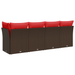 | Tuinbank | met kussen Bruin 227 x 62 x 69 cm poly rattan