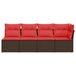 | Tuinbank | met kussen Bruin 227 x 62 x 69 cm poly rattan
