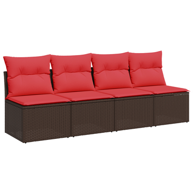 | Tuinbank | met kussen Bruin 227 x 62 x 69 cm poly rattan
